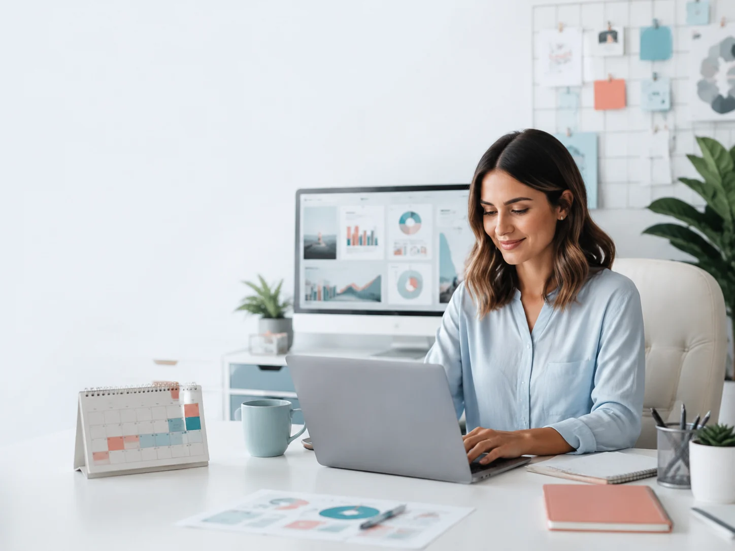 Marketing virtual assistant planning content, search visibility, and digital campaigns