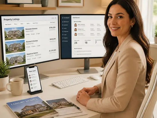 Professional real estate virtual assistant managing property listings, MLS, and client communications