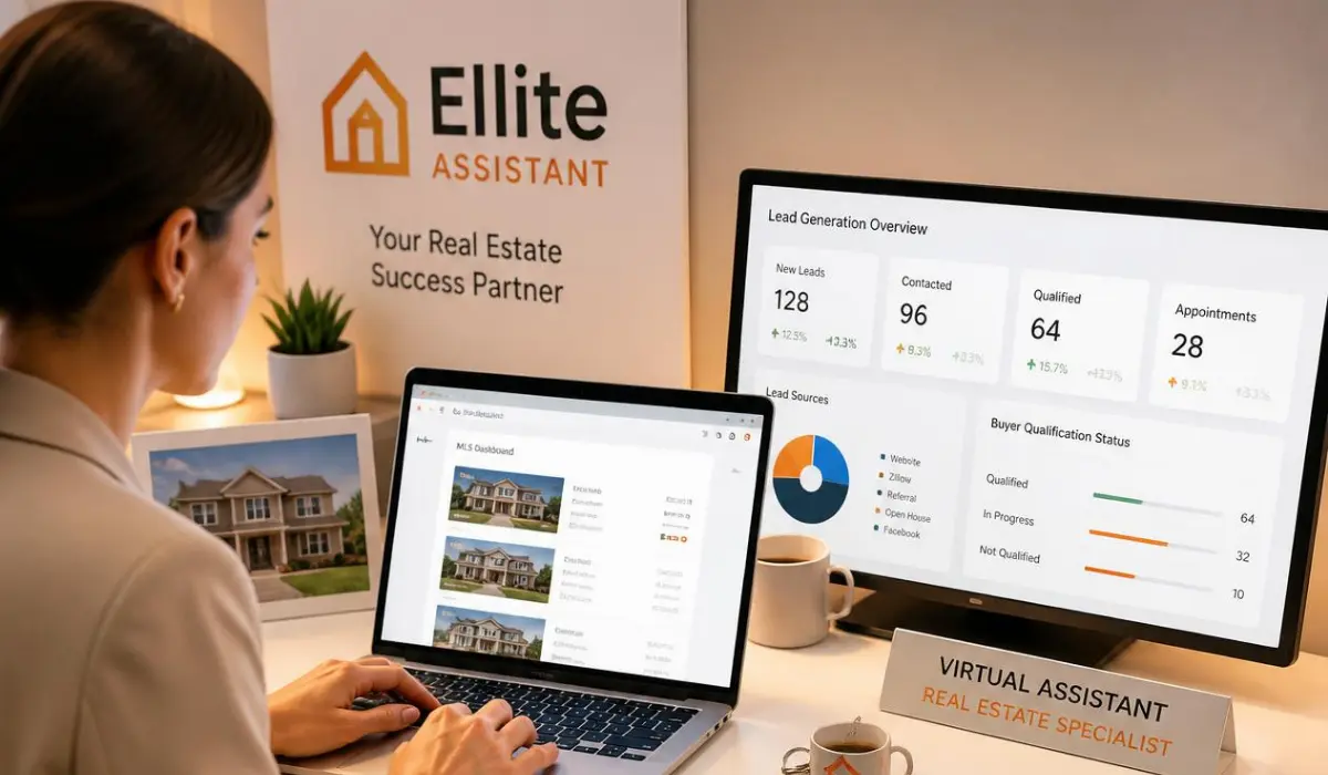 Real estate virtual assistant managing property listings, MLS, and buyer lead follow-up