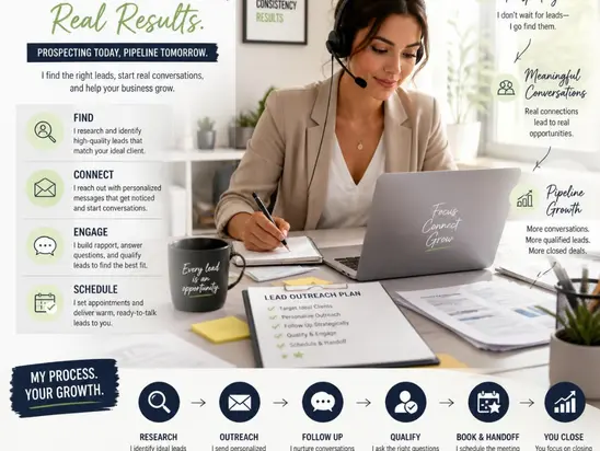 Professional sales and lead generation virtual assistant prospecting and building sales pipeline