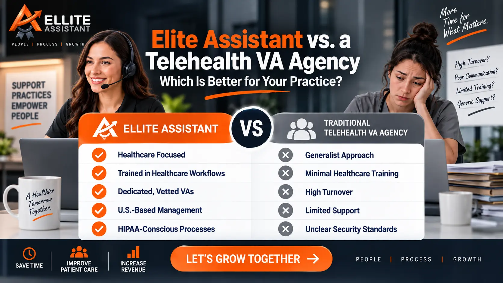 Ellite Assistant vs. a Telehealth VA Agency: Which Is Better for Your Practice?