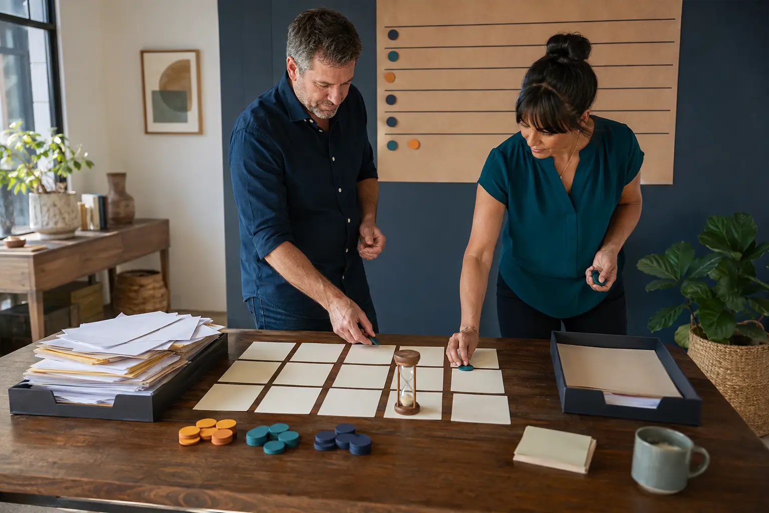 A business owner and VA compare a crowded baseline with a cleared workflow during a measured pilot