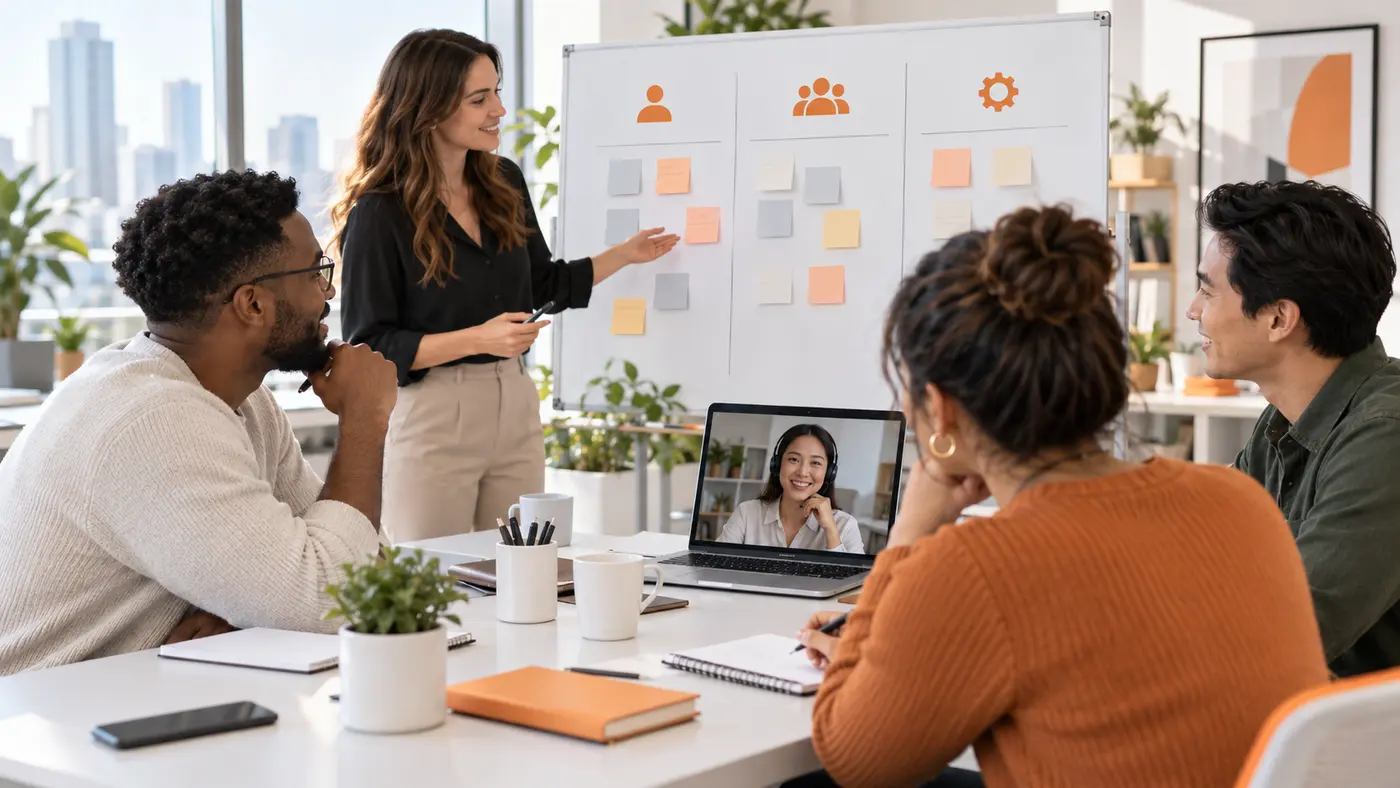 Startup team performing a delegation audit with a remote virtual assistant